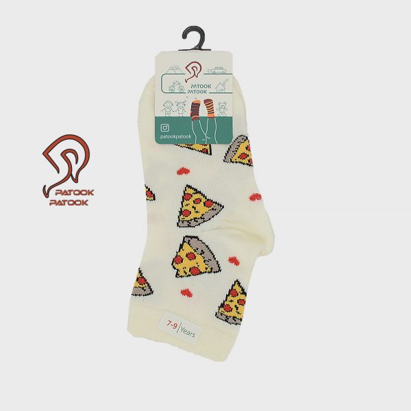 جوراب نیم ساق بچگانه با طرح پیتزا4