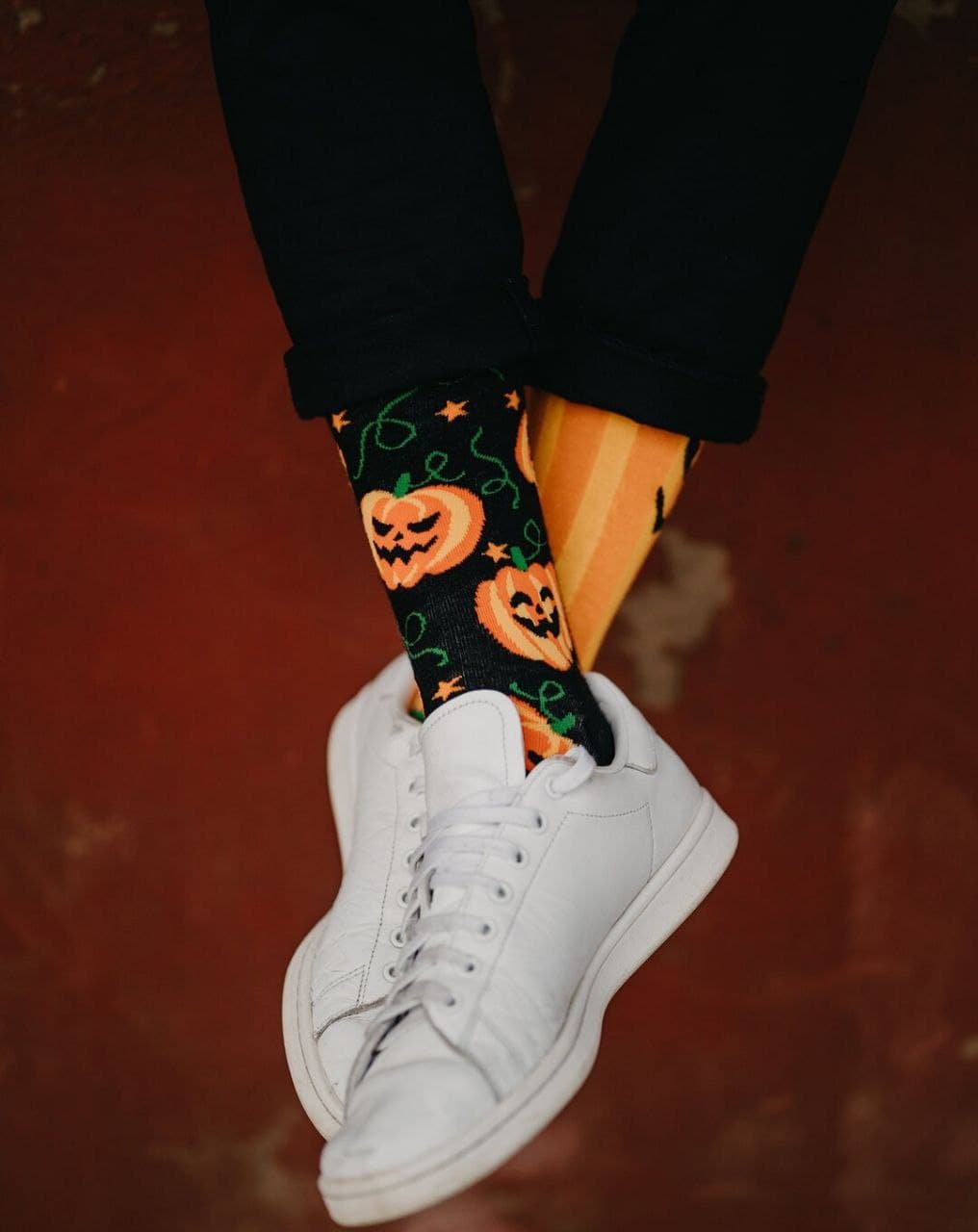 جوراب ساقدار با طرح کدو هالووینی تا به تا